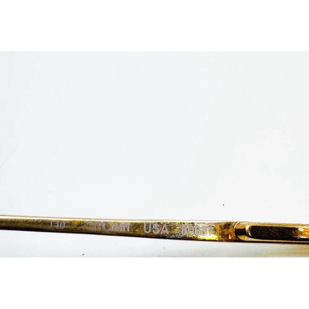 ArtCraft Eyeglass Frames Mens Gold Aviator Double Bridge AC 806P 54-18-140